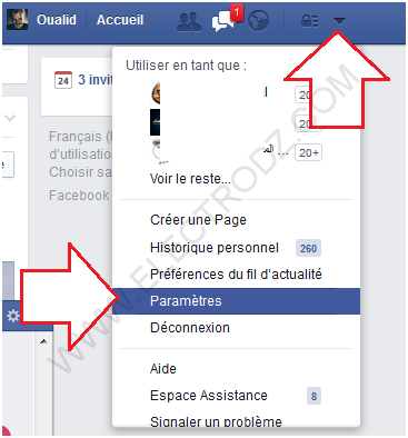 Paramètres du compte Facebook