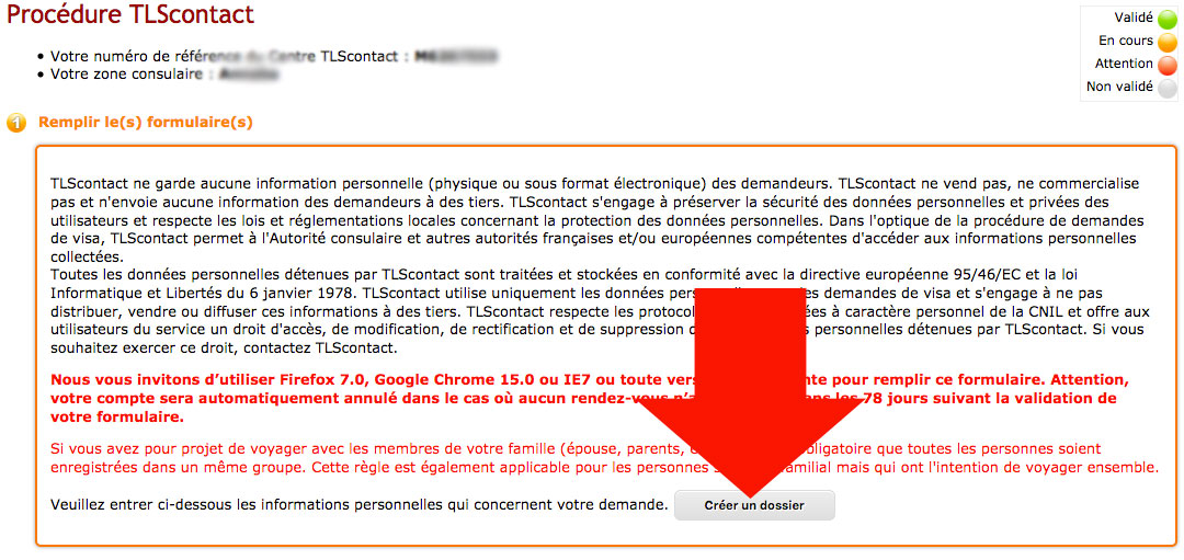 Créer un dossier TLS Contact