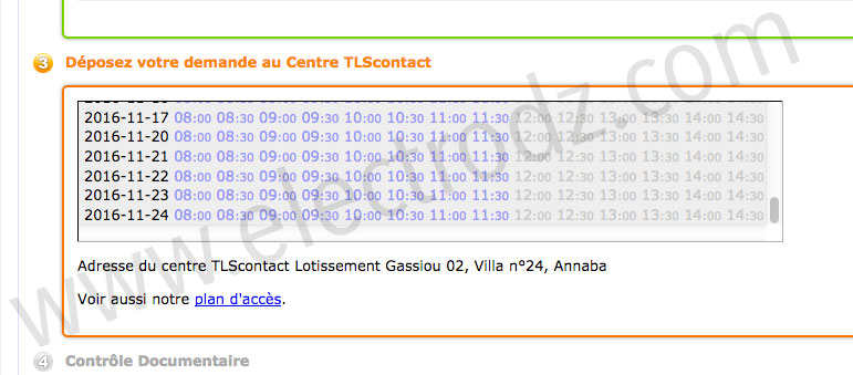 date du RDV TLS Contact