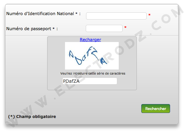 Formulaire demande de carte nationale