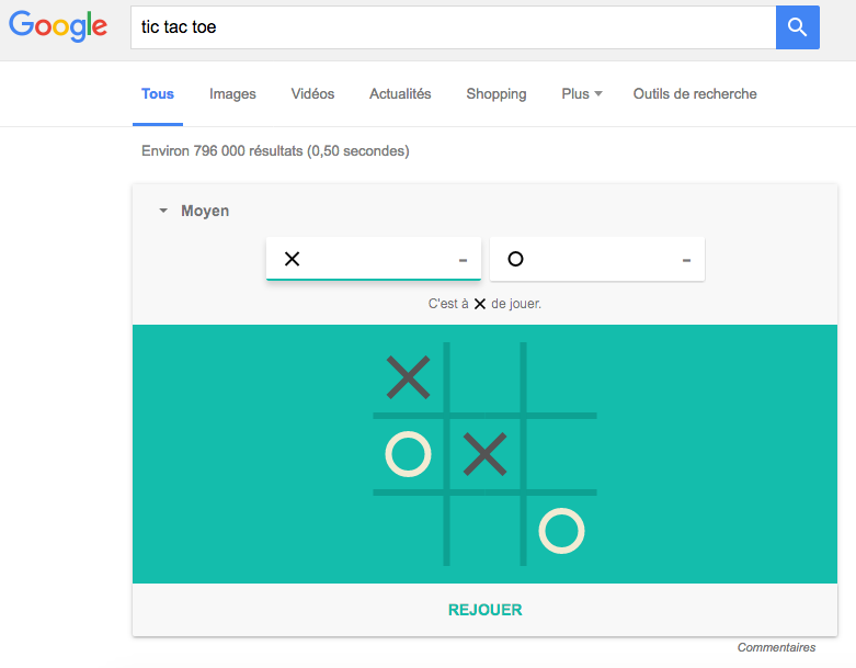 Google Tic Tac Toe