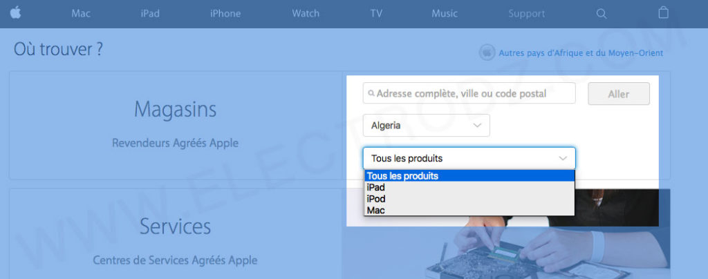 Recherche de revendeur officiel Apple Algérie