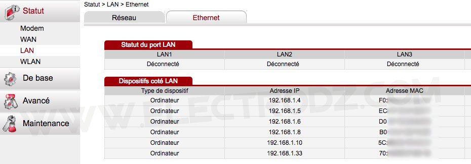 Les adresses Mac connectés aux WiFi