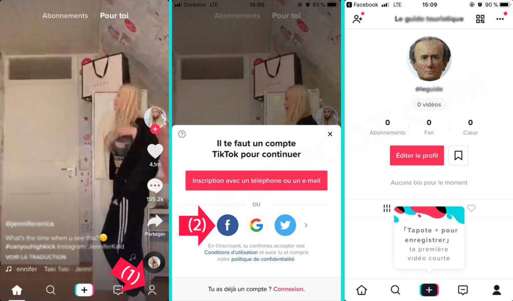 Créer un compte Tik Tok