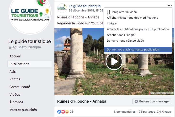 Demande de suppression d'une vidéo Facebook